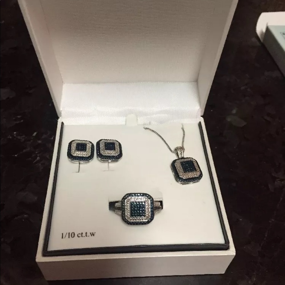 Blue Diamond Jewelry Set - NWT